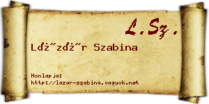 Lázár Szabina névjegykártya