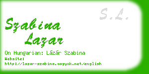 szabina lazar business card