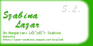 szabina lazar business card